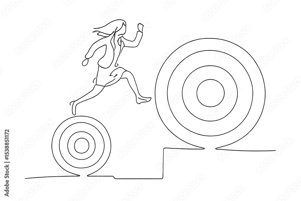 Aufkleber Running towards success with determination and resilience through challenges