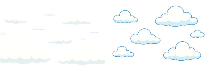 Soft white clouds float gently across a bright blue sky during a serene afternoon in springtime