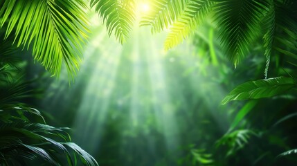 Green plants standing tall in a scenic tropical rainforest, capturing the richness of biodiversity