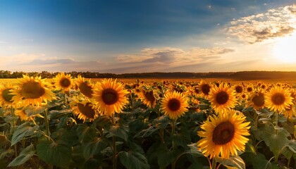 Fototapeta premium close up of sunflower field with high resolution files