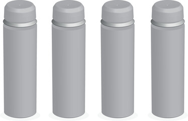 Flat vector illustration of aluminum spray can in minimalist style, isolated on white background