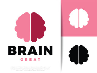 Modern vector illustration of a human brain symbol, representing mind, learning, intelligence, memory, and mental activity. Ideal for education, science, health, and technology designs.