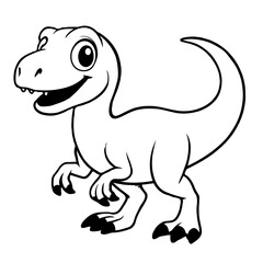 Fototapeta premium Cute Baby T-Rex Dinosaur Coloring Page - Happy Tyrannosaurus Rex
