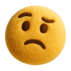Fototapeta premium PNG Fuzzy emoji expressing concern.