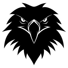 Eagle face silhouette on white background