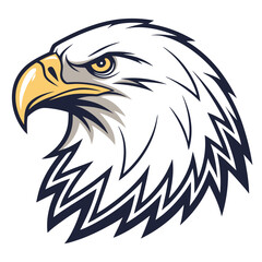 Bold eagle head illustration with transparent background vector