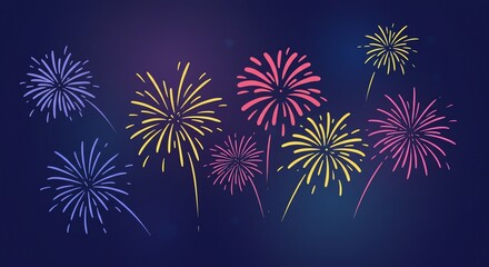 Fireworks celebration festive event in colorful sky