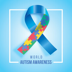 Realistic world autism awareness day illustration