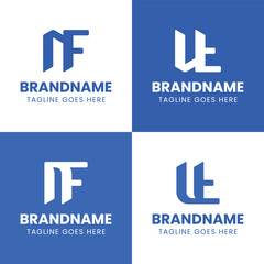 Letters NF and UT Monogram Logo Set, suitable for any business with NF FN UT TU initials