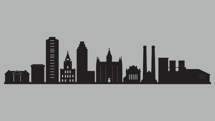 Naklejka premium Cityscape Silhouette Illustration