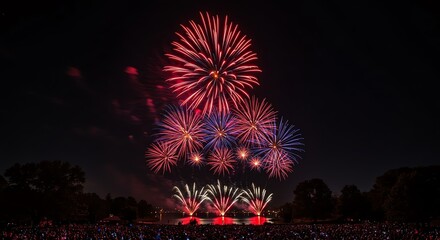 Obraz premium Fireworks display during celebration event at night