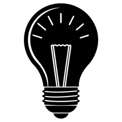 Light Bulb Vector | Generative AI & Linocut Silhouette Design for Innovation and Creativity