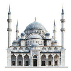Fototapeta premium Majestic mosque architecture isolated on white and transparent background