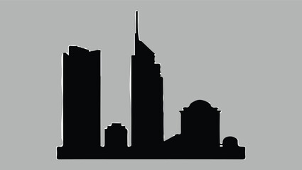 Naklejka premium Cityscape Silhouette Illustration