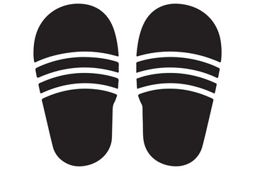 Slipper icon simple black and white illustration
