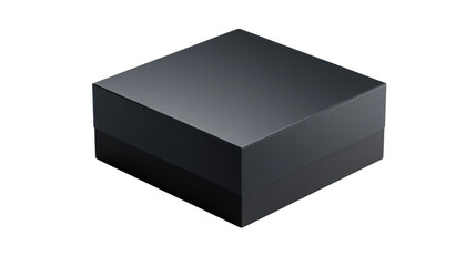 Naklejka premium Black square gift box mockup isolated on transparent background