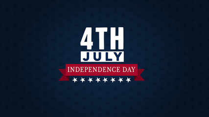 4th of July , Happy Independence Day text with united states of america flag colors. Vector illustration.