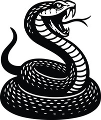 Hissing snake design - black snake vector illustration	
