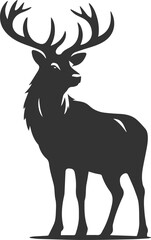 Silhouette illustration of a elk animal vector drawing