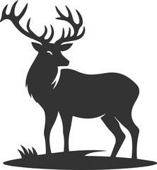 Silhouette illustration of a elk animal vector drawing
