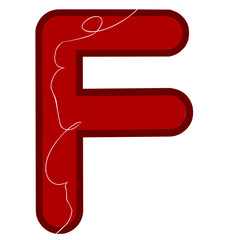 Line Art Red Alphabet