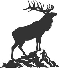 Silhouette illustration of a elk animal vector drawing
