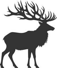 Silhouette illustration of a elk animal vector drawing