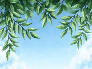 Obraz premium Lush foliage against a clear sky