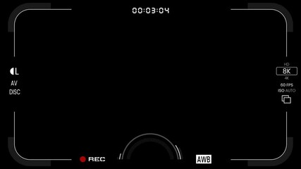 Modern display Dslr camera frame viewfinder with alpha channel. 4k resolution