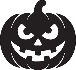  Halloween Pumpkin Silhouette Face Vector