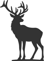 Silhouette illustration of a elk animal vector drawing
