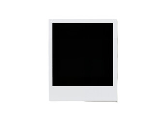 An empty Polaroid photo frame mounted on a transparent background.