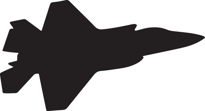 black jet fighter silhouette on white background clip art preview