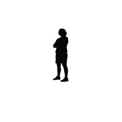 person standing with arms crossed silhouette on white background