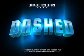 Dashed 3D editable text effect template