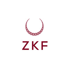 ZKF Creative Unique Modern Letter Logo Design. Stylized logo featuring a unique letter design, presenting abstract minimalist aesthetics and modern appeal