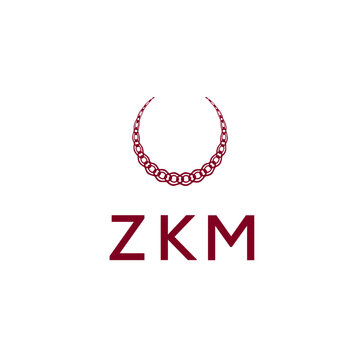 ZKM Creative Unique Modern Letter Logo Design. Stylized logo featuring a unique letter design, presenting abstract minimalist aesthetics and modern appeal
