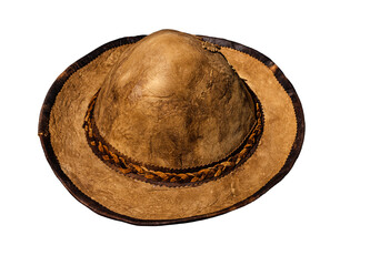 a hat created manually from Tinder Fungus, isolated on white background