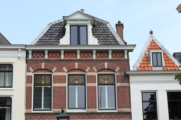 Alkmaar Luttik Oudorp Brick House Facade Close Up, Netherlands