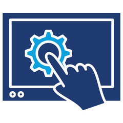 Human Machine Interface Flat Blue Icon