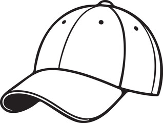 Baseball cap silhouette outline design