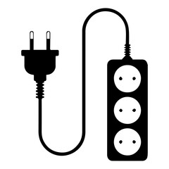 Insulated electrical extension cord icon.