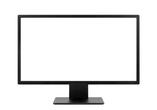 Isolated PNG computer monitor mockup screen display technology for design and development, computer monitor, monitor, display, screen, mockup, blank screen, black screen, isolated, technology, digital