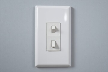 Light switch installed on a white wall in a modern interior space