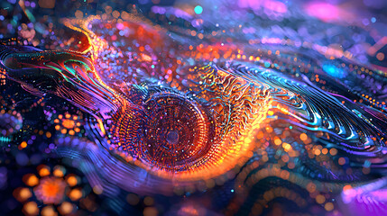 A colorful, abstract image with a swirl pattern