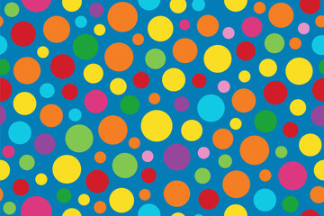 Abstract bright polka dots background. Vector seamless pattern