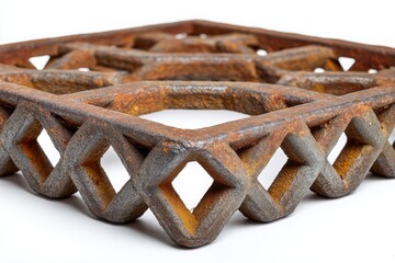 Rustic cast iron grate with diamond pattern