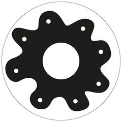 Abstract shape icon. Circular black form. Splash spot vector. Graphic drop symbol.