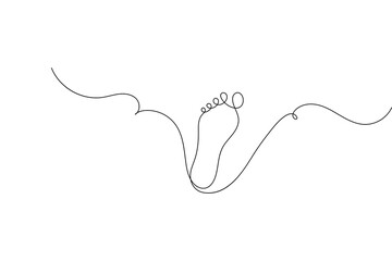 Minimalist foot sole outline drawing
