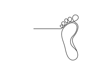 Minimalist foot sole outline drawing
